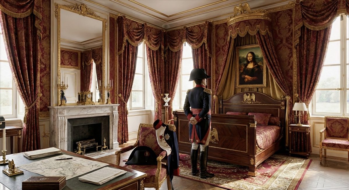 ナポレオンの寝室に飾られたモナ・リザ（イメージ画像）
