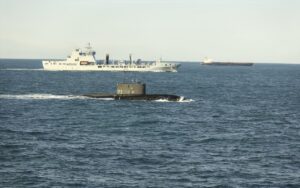 Russian Submarine And Ship