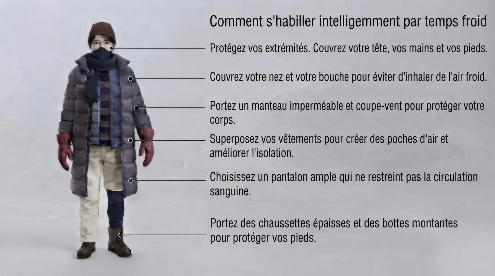 Illustration : bien s'habiller par temps froid